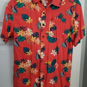 Boys XL Cat and Jack Hawaiian print button down